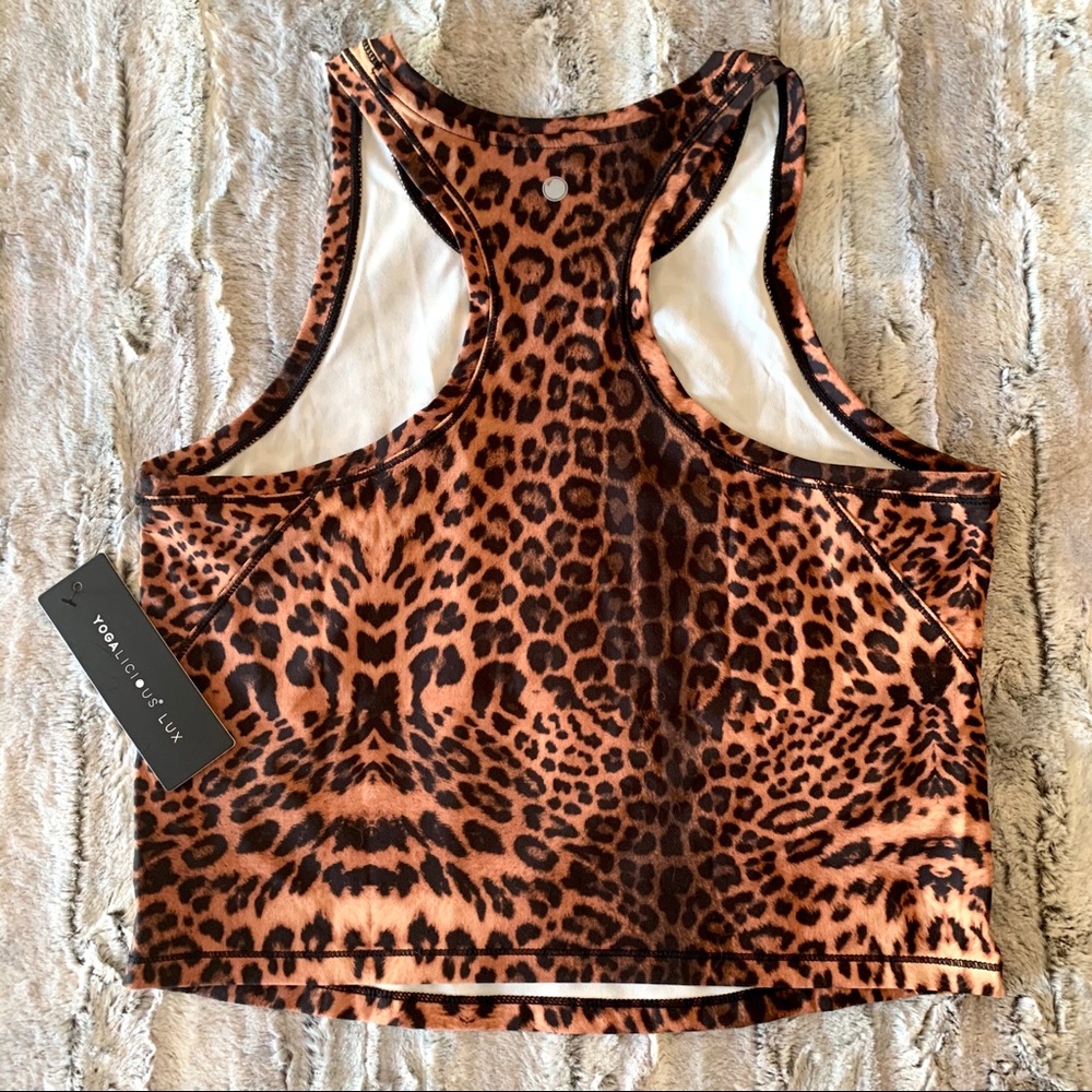 Cheetah print Yogalicious cropped workout tank top - Picture 8 of 10